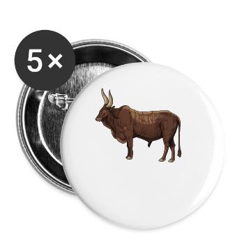 Drawing of an Ankole cow - Buttons large 2.2''/56 mm (5-pack) - white - Front