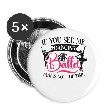 Ballet Dancer Dance Girl Ballerina - Buttons large 2.2''/56 mm (5-pack) - white - Front