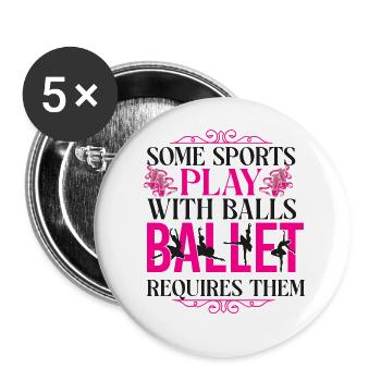 Ballet Dancer Dance Girl Ballerina - Buttons large 2.2''/56 mm (5-pack) - white - Front