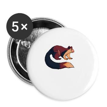 Dessin d’un écureuil géant royal - Lot de 5 grands badges (56 mm) - blanc - Devant