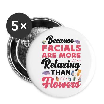 Soins de la peau d’esthéticienne agréée mignonne - Lot de 5 grands badges (56 mm) - blanc - Devant