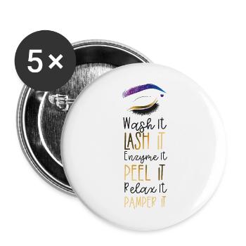 Cute Licensed Esthetician Skincare - Buttons large 2.2''/56 mm (5-pack) - white - Front