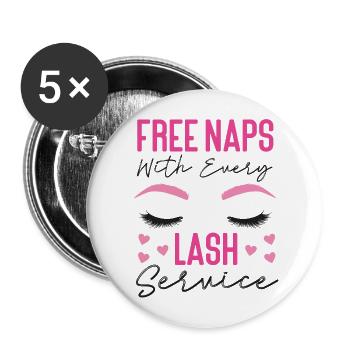 Esthetician Skincare Beautician - Buttons groß 56 mm (5er Pack) - Weiß - Vorne