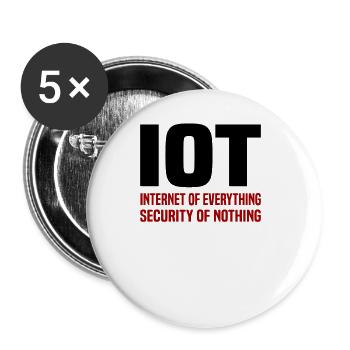 Internet Des Objets IOT Programmeur Admin IT - Lot de 5 grands badges (56 mm) - blanc - Devant