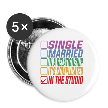 Single, Married, In The Studio 5 - Buttons large 2.2''/56 mm (5-pack) - white - Front