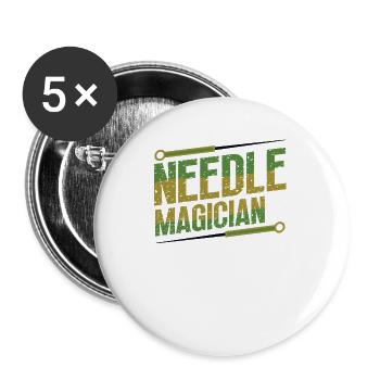 Magicien de l’aiguille, acupuncteur - Lot de 5 grands badges (56 mm) - blanc - Devant