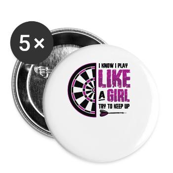 Je sais que je joue comme une fille - Lot de 5 grands badges (56 mm) - blanc - Devant