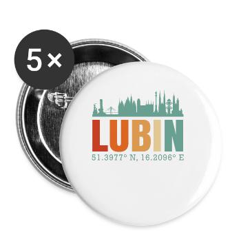 Pologne Lubin.Skyline - Lot de 5 grands badges (56 mm) - blanc - Devant