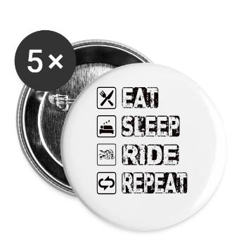 Eat Sleep Ride Repeat - Buttons large 2.2''/56 mm (5-pack) - white - Front