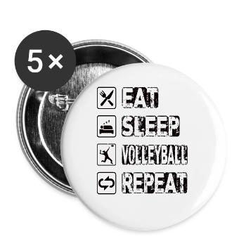 Eat Sleep Volleyball Repeat - Buttons large 2.2''/56 mm (5-pack) - white - Front