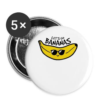 Lass uns Bananen Meme Banana Kinder Erwachsene Ban - Buttons groß 56 mm (5er Pack) - Weiß - Vorne