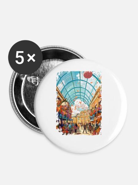 London - Buttons groß 56 mm (5er Pack) - Weiß