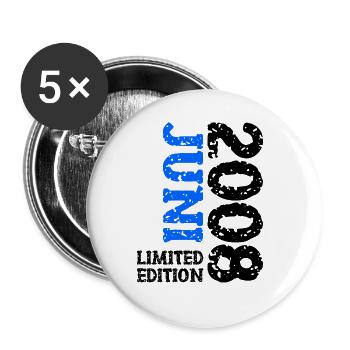 2008 Juni Limited Edition Geburtstag Geschenk - Buttons groß 56 mm (5er Pack) - Weiß - Vorne