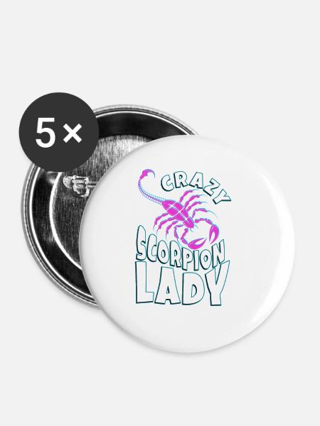Scorpion - Buttons groß 56 mm (5er Pack) - Weiß