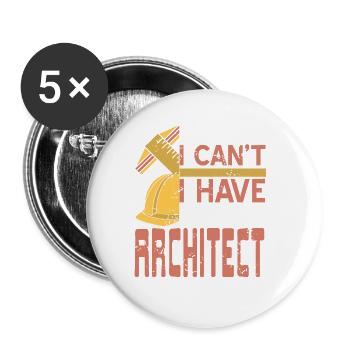 Désolé je ne peux pas je dois faire ARCHITECT Retro Funny - Lot de 5 grands badges (56 mm) - blanc - Devant