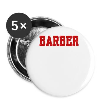Nom de barbier - Lot de 5 grands badges (56 mm) - blanc - Devant