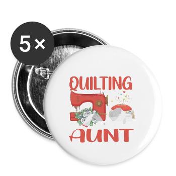 Quilting Gift Sewing Knitting Quilter - Buttons large 2.2''/56 mm (5-pack) - white - Front