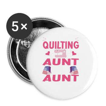 Quilting Gift Sewing Knitting Quilter - Buttons large 2.2''/56 mm (5-pack) - white - Front