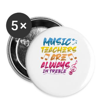 Les professeurs de musique volent toujours haut - Lot de 5 grands badges (56 mm) - blanc - Devant