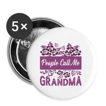 My Favorite People Call Me Grandma 2 - Buttons large 2.2''/56 mm (5-pack) - white - Front