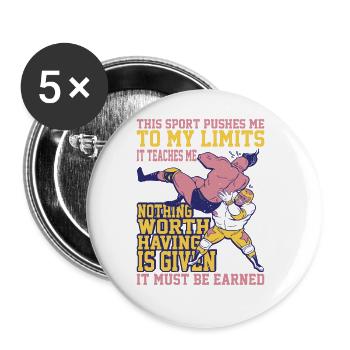 This Sport Pushes Me To My Limits 3 - Buttons large 2.2''/56 mm (5-pack) - white - Front