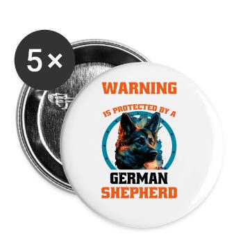 This Human Is Protected By A German Shepherd 13 - Buttons large 2.2''/56 mm (5-pack) - white - Front