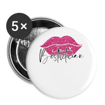 Cute Licensed Esthetician Skincare - Buttons groß 56 mm (5er Pack) - Weiß - Vorne