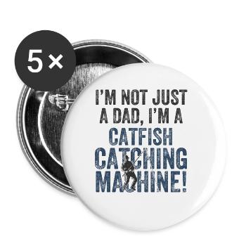 Daddy catches - catfish fishing - Buttons large 2.2''/56 mm (5-pack) - white - Front