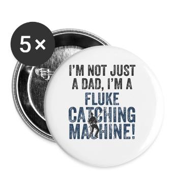 Daddy Catches - Fluke Fishing - Buttons large 2.2''/56 mm (5-pack) - white - Front