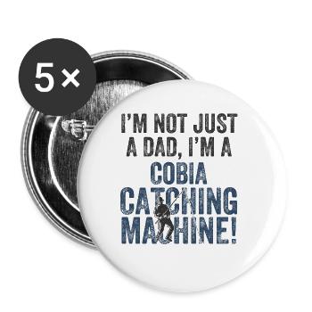 Daddy Catches - Cobia Fishing - Buttons large 2.2''/56 mm (5-pack) - white - Front