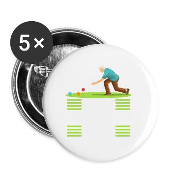 Attrapez vos balles son temps de pétanque - Lot de 5 grands badges (56 mm) - blanc - Devant