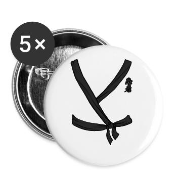 Ninja Kost�m Black Ninja Halloween Ninja Kost�m - Buttons groß 56 mm (5er Pack) - Weiß - Vorne