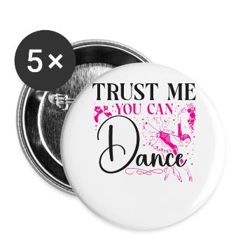 Ballet Dancer Dance Girl Ballerina - Buttons large 2.2''/56 mm (5-pack) - white - Front