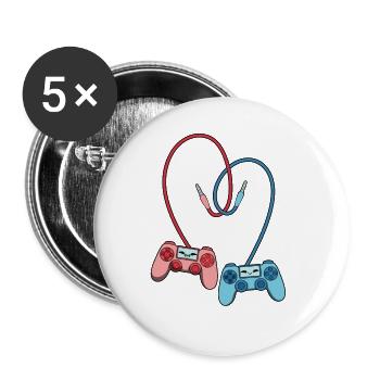 Gaming Controller Love - Buttons large 2.2''/56 mm (5-pack) - white - Front