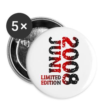 2008 Juni Limited Edition Geburtstag Geschenk - Buttons groß 56 mm (5er Pack) - Weiß - Vorne