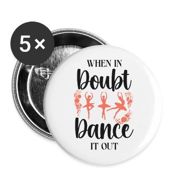 Ballet Danseuse Danse Ballerine - Lot de 5 grands badges (56 mm) - blanc - Devant
