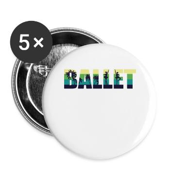 Ballet Danseuse Danse Ballerine - Lot de 5 grands badges (56 mm) - blanc - Devant
