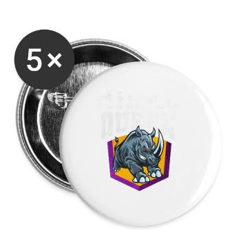 Nashorn - Buttons groß 56 mm (5er Pack) - Weiß - Vorne