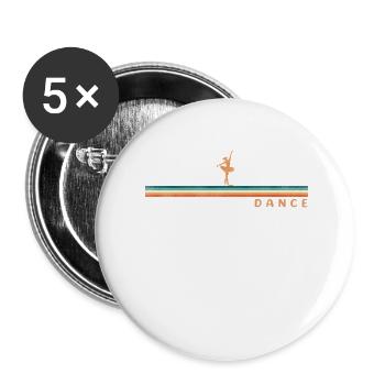 Ballet Dancer Dance Girl Ballerina - Buttons large 2.2''/56 mm (5-pack) - white - Front