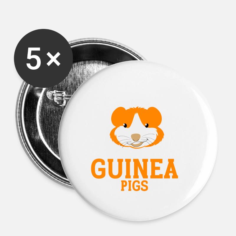 Guinea Pig Gift Pet Guinea Pig - Buttons large 2.2''/56 mm (5-pack) - white