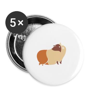 Guinea Pig Gift Pet Guinea Pig - Buttons large 2.2''/56 mm (5-pack) - white - Front