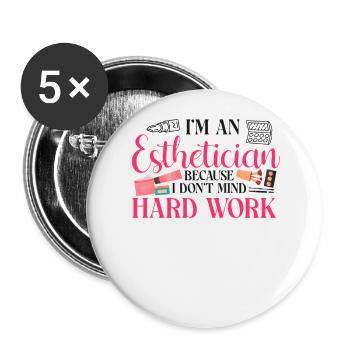 Cute Licensed Esthetician Skincare - Buttons groß 56 mm (5er Pack) - Weiß - Vorne