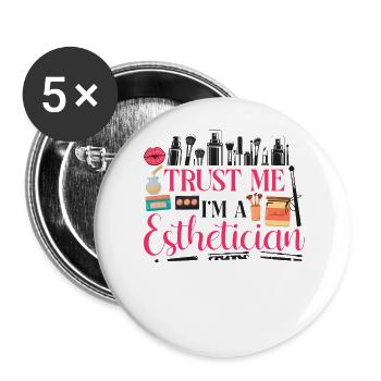 Cute Licensed Esthetician Skincare - Buttons groß 56 mm (5er Pack) - Weiß - Vorne