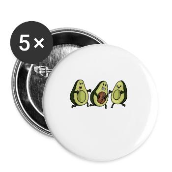 Avocado American Football - Buttons groß 56 mm (5er Pack) - Weiß - Vorne