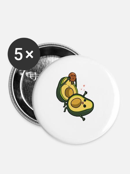 Avocado-Baby - Buttons groß 56 mm (5er Pack) - Weiß