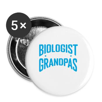 Biologiste Cadeau Biologie - Lot de 5 grands badges (56 mm) - blanc - Devant