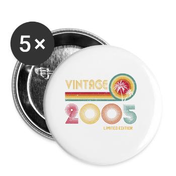 Millésime 2005 18ème anniversaire 18 ans classique - Lot de 5 grands badges (56 mm) - blanc - Devant