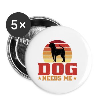 Désolé, je ne peux pas mon chien a besoin de moi 2 - Lot de 5 grands badges (56 mm) - blanc - Devant
