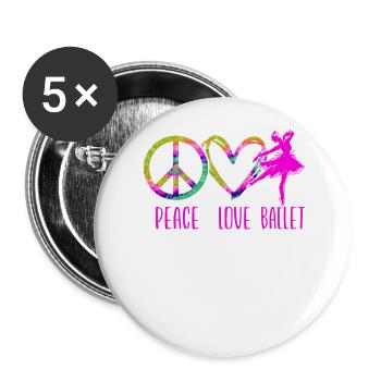 Ballet Danseuse Danse Ballerine - Lot de 5 grands badges (56 mm) - blanc - Devant