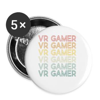 Virtual Reality VR Geschenk - Buttons groß 56 mm (5er Pack) - Weiß - Vorne